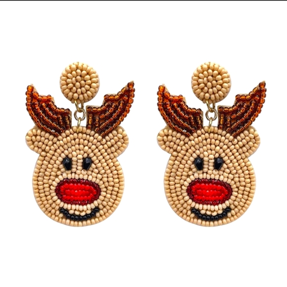 Jewelry - Beaded Reindeer Earrings
